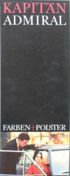 Opel Kapitaen Admiral Color + Upholstery Modelprogram 1965 Carbrochure (2541)
